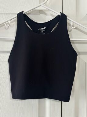 Old Navy Active Powersoft Black High-Neck Cropped Athletic Tank